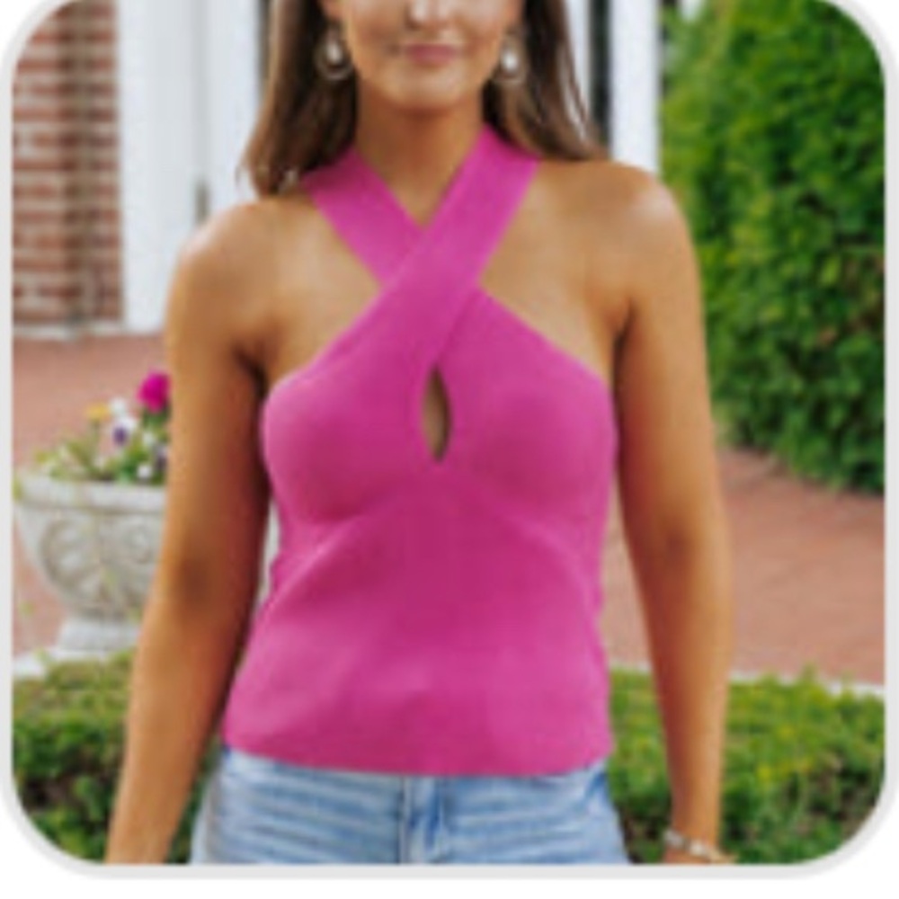 Magnolia Pink Backless Cut Out Tank Top